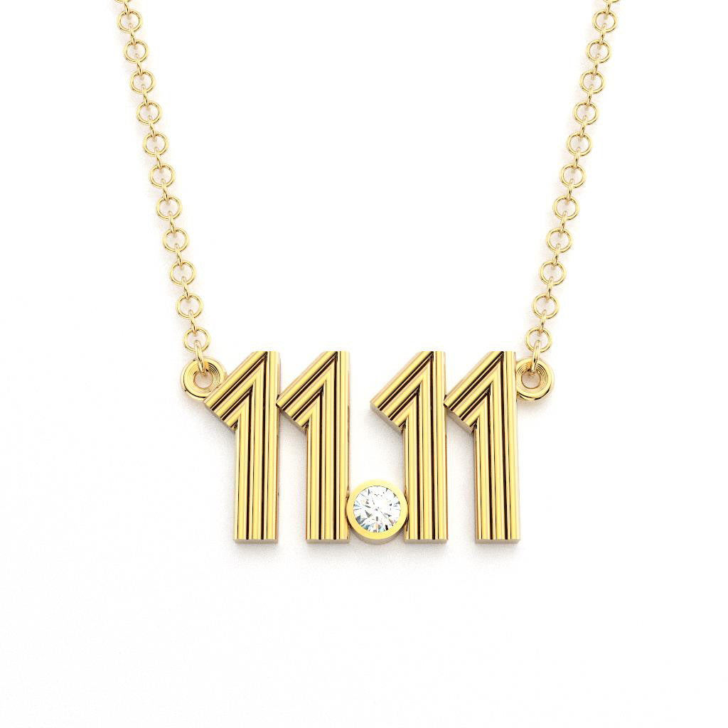 18k Gold Filled 11:11 Synchronicity Lucky Necklace Wholesale Jewelry